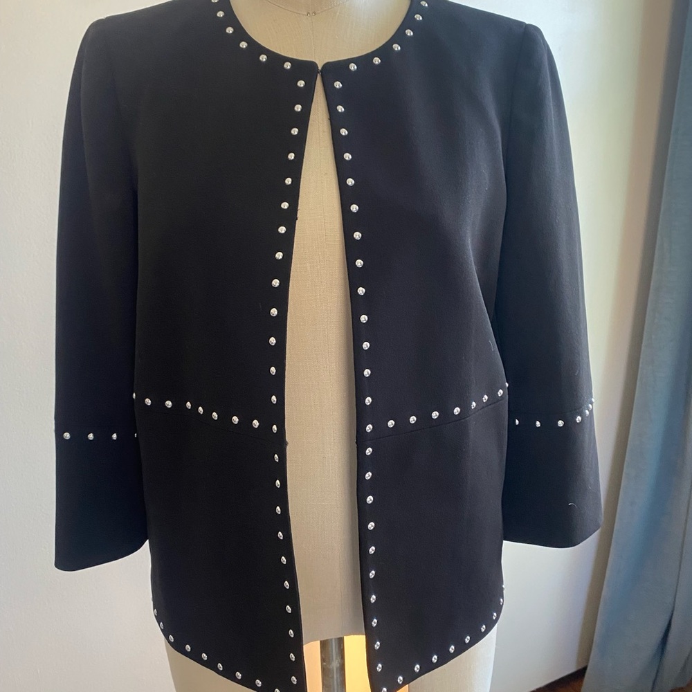Elegant Black Studded Women's Jacket